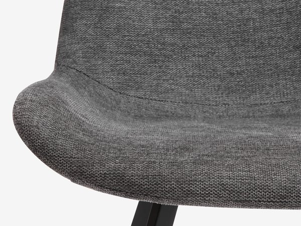 Silla de comedor HYGUM giratoria gris/negro