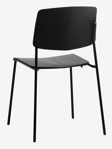 Cadeira de jantar STABY empilhável preto
