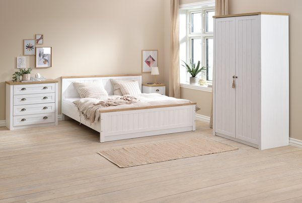 Wardrobe MARKSKEL 112x210 white/oak colour