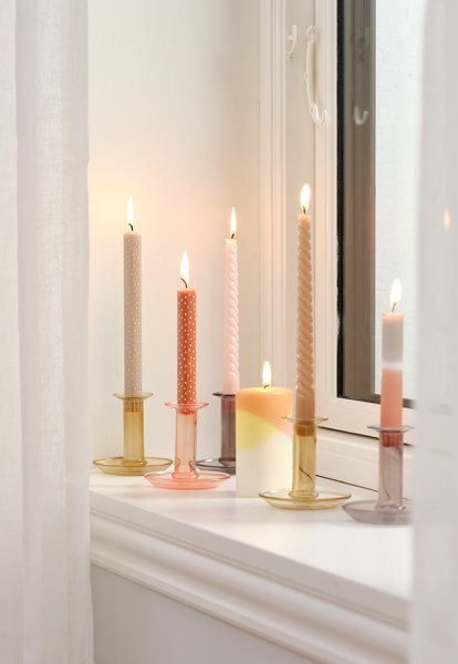 Candle BALDUR H26cm khaki pack of 4