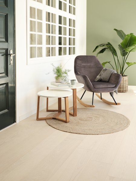 Mesas nido SVENSTRUP Ø60/50 blanco/roble natural juego de 2