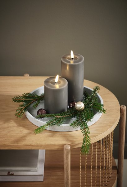 Vassoio decorativo NISSE Ø25xH2 cm grigio