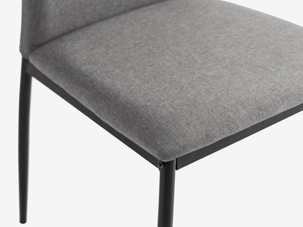 Dining chair TRUSTRUP grey fabric/black