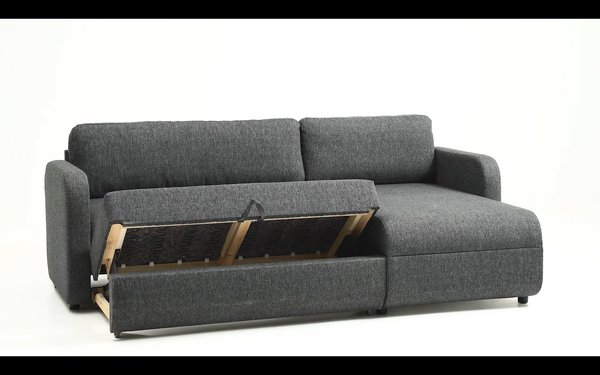Sofá cama con chaise longue JETSMARK gris