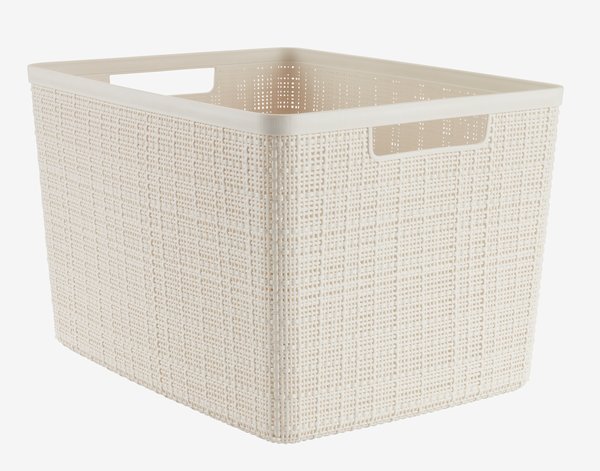 Basket JUTE 20L plastic off-white