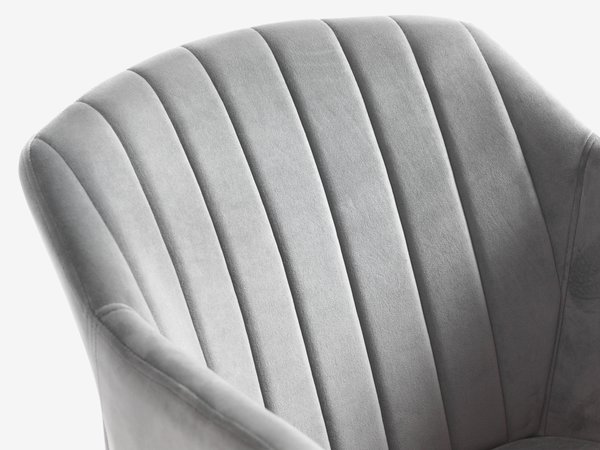 Poltroncina ADSLEV velluto grigio/naturale