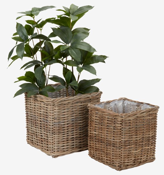 Planter basket SANSEBIE W40/33 rattan natural set of two