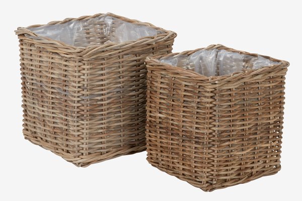 Planter basket SANSEBIE W40/33 rattan natural set of two