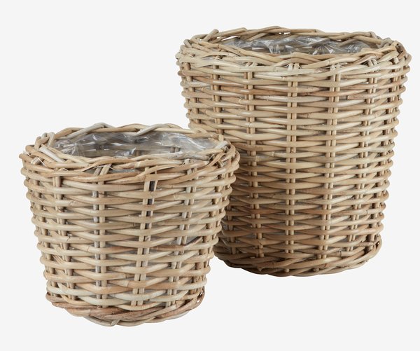 Planter basket RINGTROST D37/32 kubu natural set of 2
