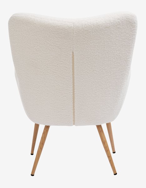 Кресло HUNDESTED светлокремав текстил/цвят дъб