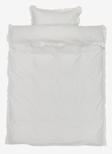 Conjunto capa edredão ELMA algodão lavado 155x220 branco