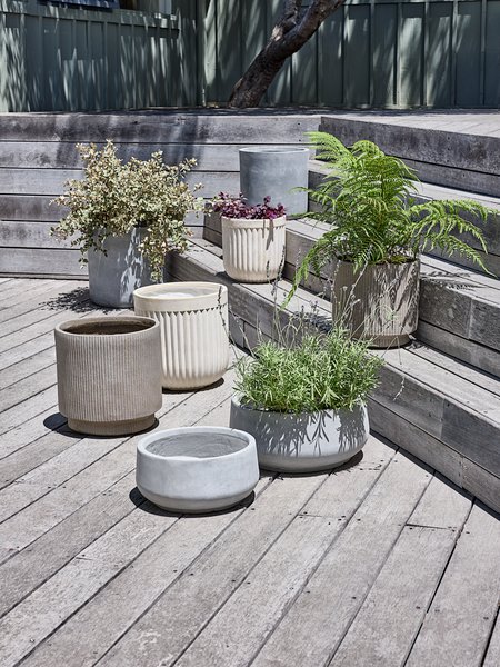 Garden planter TERASSE D44/36 grey set of 2