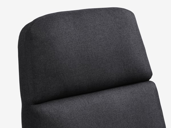 Armchair w/footstool TANKEDAL dark grey fabric