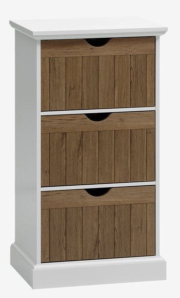 Скрин с 3 чекмеджета OLDEKROG цвят дъб/бяло