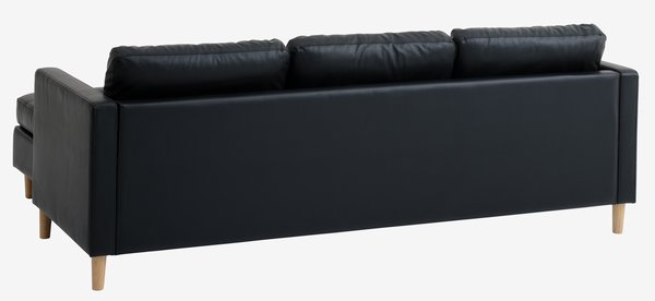 Sofa FALSLEV chaise longue black faux leather