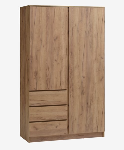 Wardrobe LIMFJORDEN 120x200 kombi natur ekfärgad