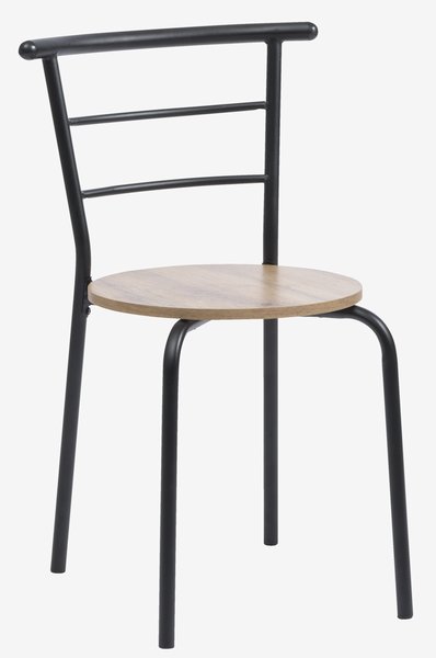 Dining chair GADSTRUP black/oak colour