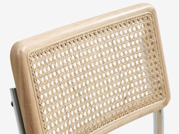 Silla de comedor HASSING ratán/cromo