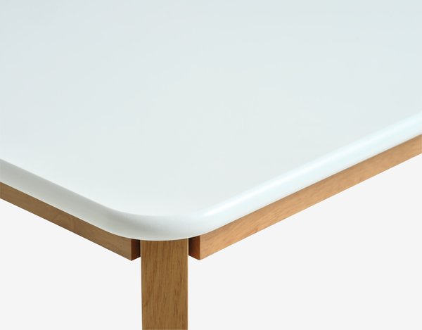 Jedilniška miza JEGIND 80x130 bela/barva hrasta