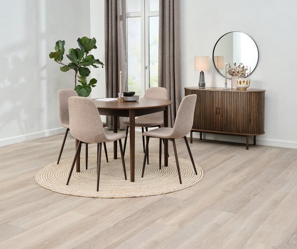 MARSTRAND D110 table dark oak + 4 JONSTRUP chairs beige JYSK