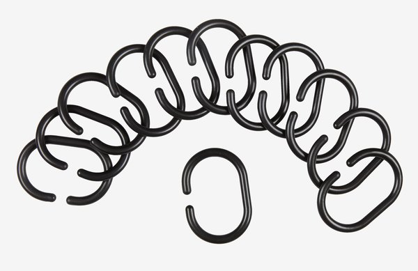 Ringer t/dusjforheng VAREKIL 12stk svart