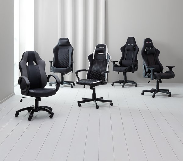 Gaming chair LERBJERG black white JYSK