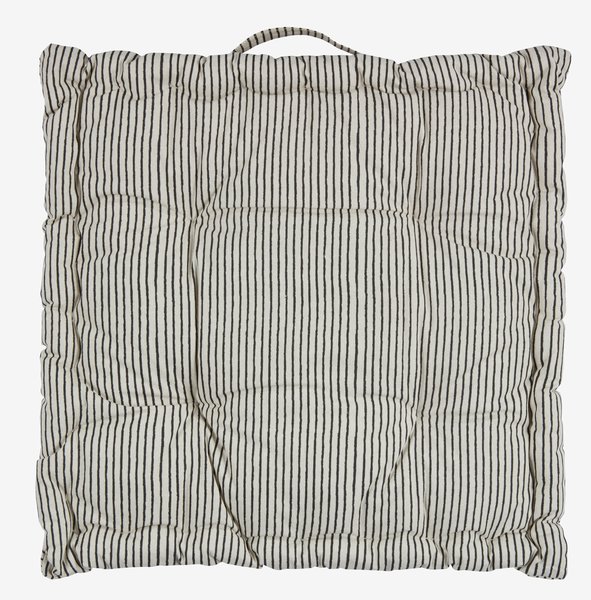 Stoelkussen PIL 40x40x7 beige/zwart