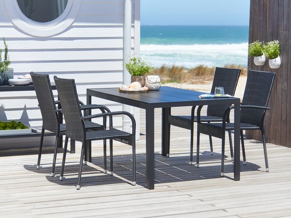 Gartentisch MADERUP B90xL150 schwarz JYSK