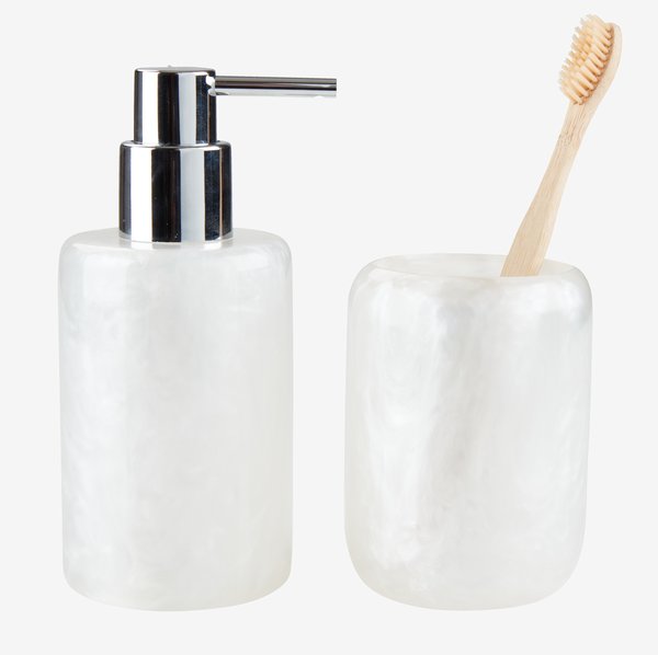 Toothbrush holder LISTERBY white nacre effect
