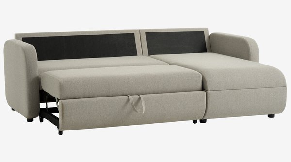 Canapé convertible avec méridienne MOMMARK tissu beige