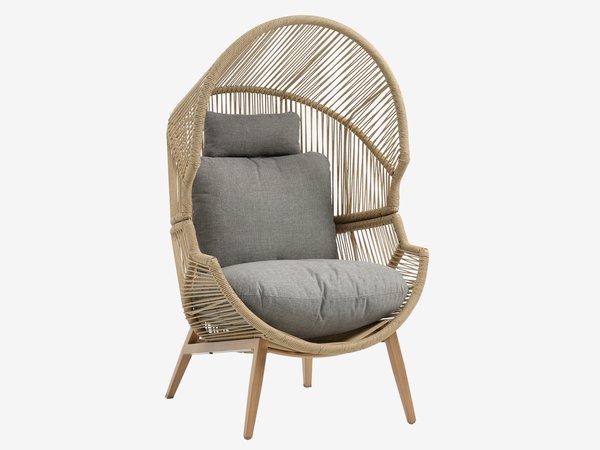 Lounge chair HALVREBENE natural