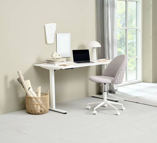 Desk chair KOKKEDAL grey fabric/white