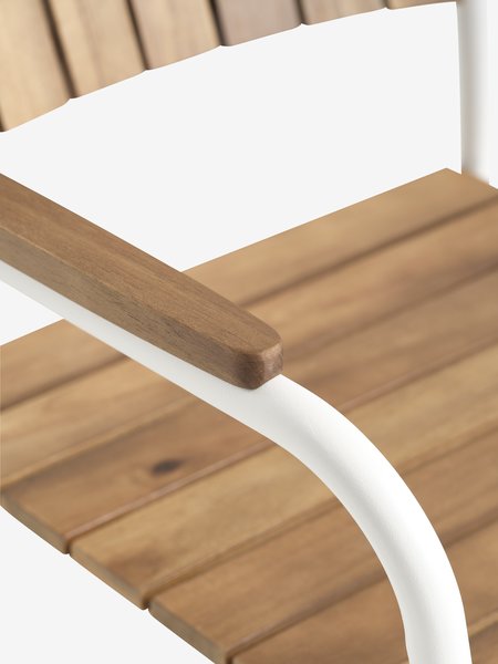 BASTRUP Ś120 stół + 4 BASTRUP krzesło drewno twarde/biały
