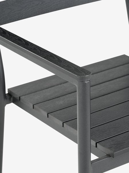 Mesa MADERUP L205 + 4 sillas PADHOLM negro