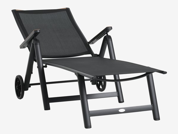 Sun lounger BREDSTEN W79xL187 black