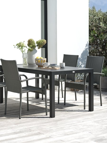 HAGEN L160 table + 4 GUDHJEM chair grey