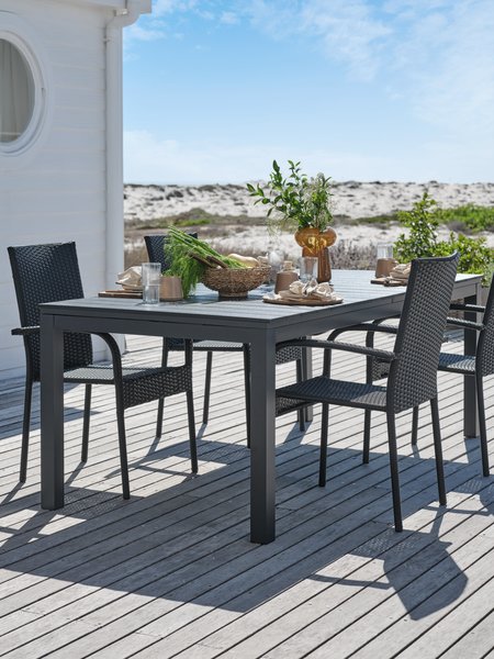 Garden table VATTRUP W95xL206/319 black