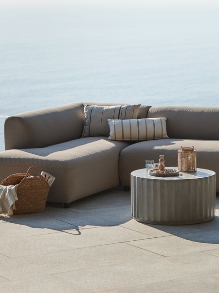 Lounge-Set DALER grau + VEDBY 5 Personen wetterbest. beige