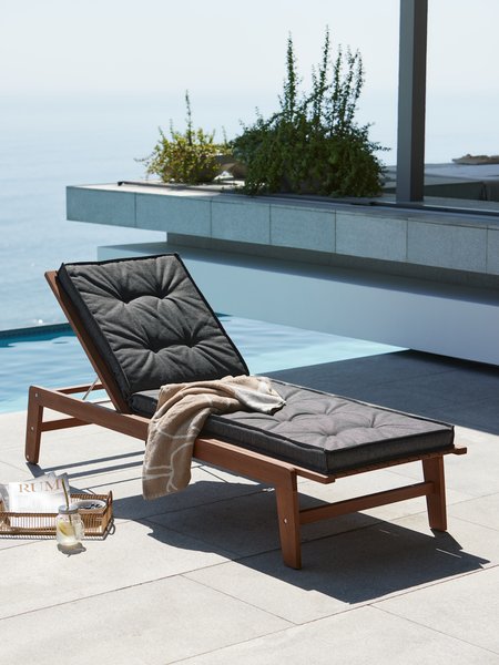 Garden cushion sun lounger REBSENGE dark grey