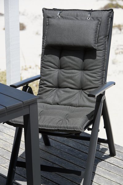 Garden cushion recliner chair BENNEBO black/grey