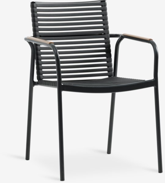 RANGSTRUP Ø130 table naturel/noir+ 4 NABE chaises noir