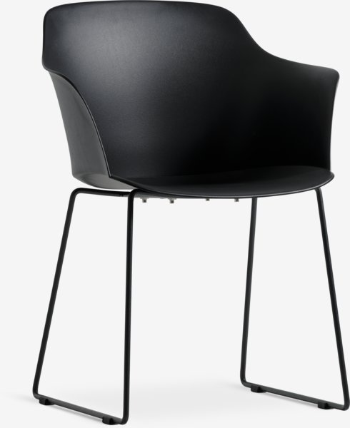 KOPERVIK L215 table gris + 4 SANDVED chaises noir