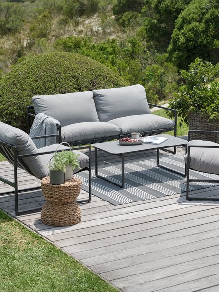 Conjunto muebles jardín RISVEDEN 4 plazas gris