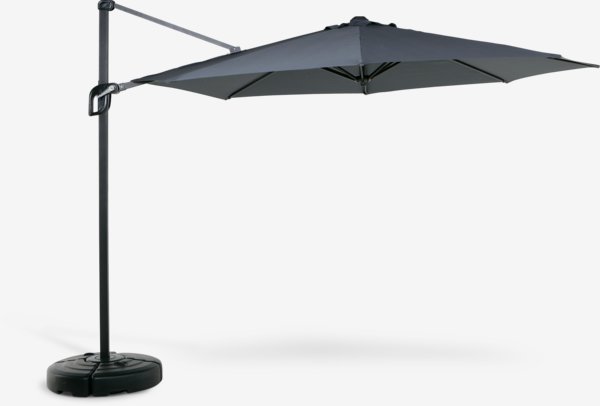 Hanging parasol TRONDHEIM D300 grey