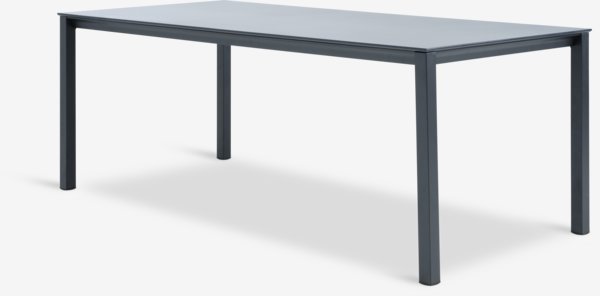 Table LANGET L207 noir + 4 chaises JEKSEN empilable noir