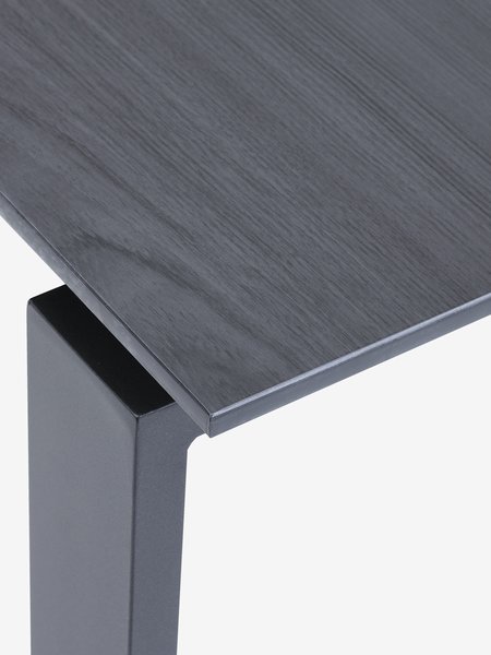 KOPERVIK P215 pöytä harmaa + 4 SANDVED tuoli musta