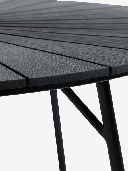 Tuintafel RANGSTRUP Ø130 zwart/zwart