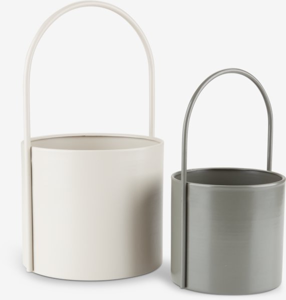 Fioriera da esterno KAIE Ø19/14 cm grigio/verde 2 pezzi
