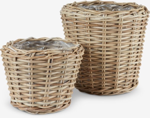 Planter basket RINGTROST D37/32 kubu natural set of 2