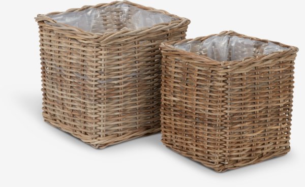 Planter basket SANSEBIE W40/33 rattan natural set of two